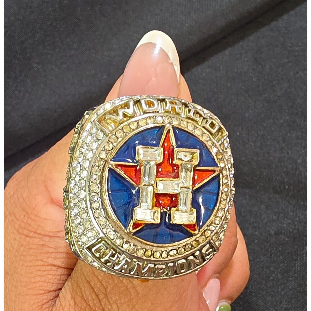 Houston Astros MLB Baseball Houston Strong World Champions Style Ring, Silver